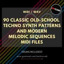90 Classic Old-School Techno Synth Patterns (Sample Pack WAV/MIDI)