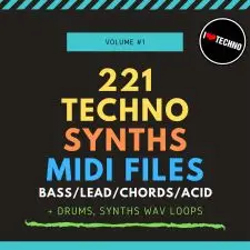 221 Techno Synths MIDI Files Vol 1 (Sample Pack MIDI/WAV)